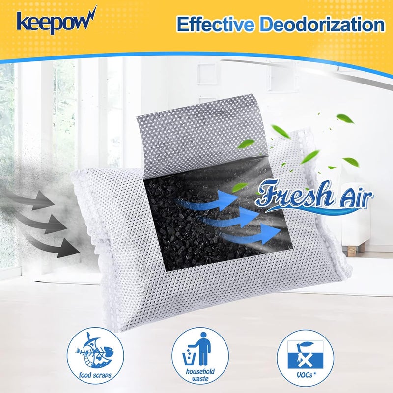 KEEPOW Activated Charcoal Odor Absorber, Trash Can Deodorizer, Diaper Pail Deodorizer, Odor Filter Refill for iTouchless 8 Gallon & Larger for iTouchless 13 Gallon Trash Can Diaper Garbage Can, 3Pack - Image 2